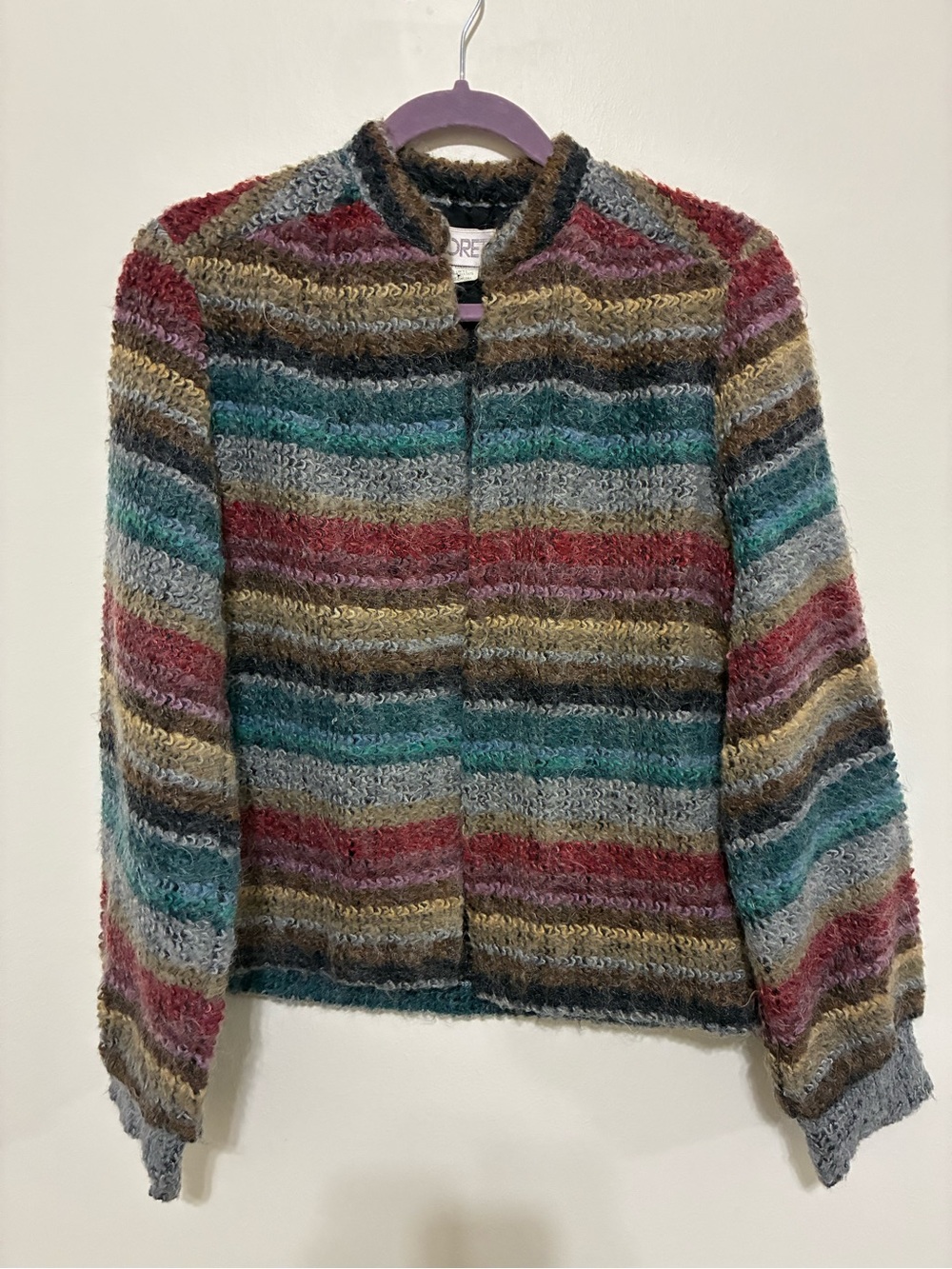 VINTAGE Koret Striped Mohair Sweater Cardigan Jacket